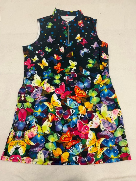 Dresses & Skirts - Acegolfs Women's Sleeveless Quarter Zip Golf Dress Butterfly Print Black XXL NWT